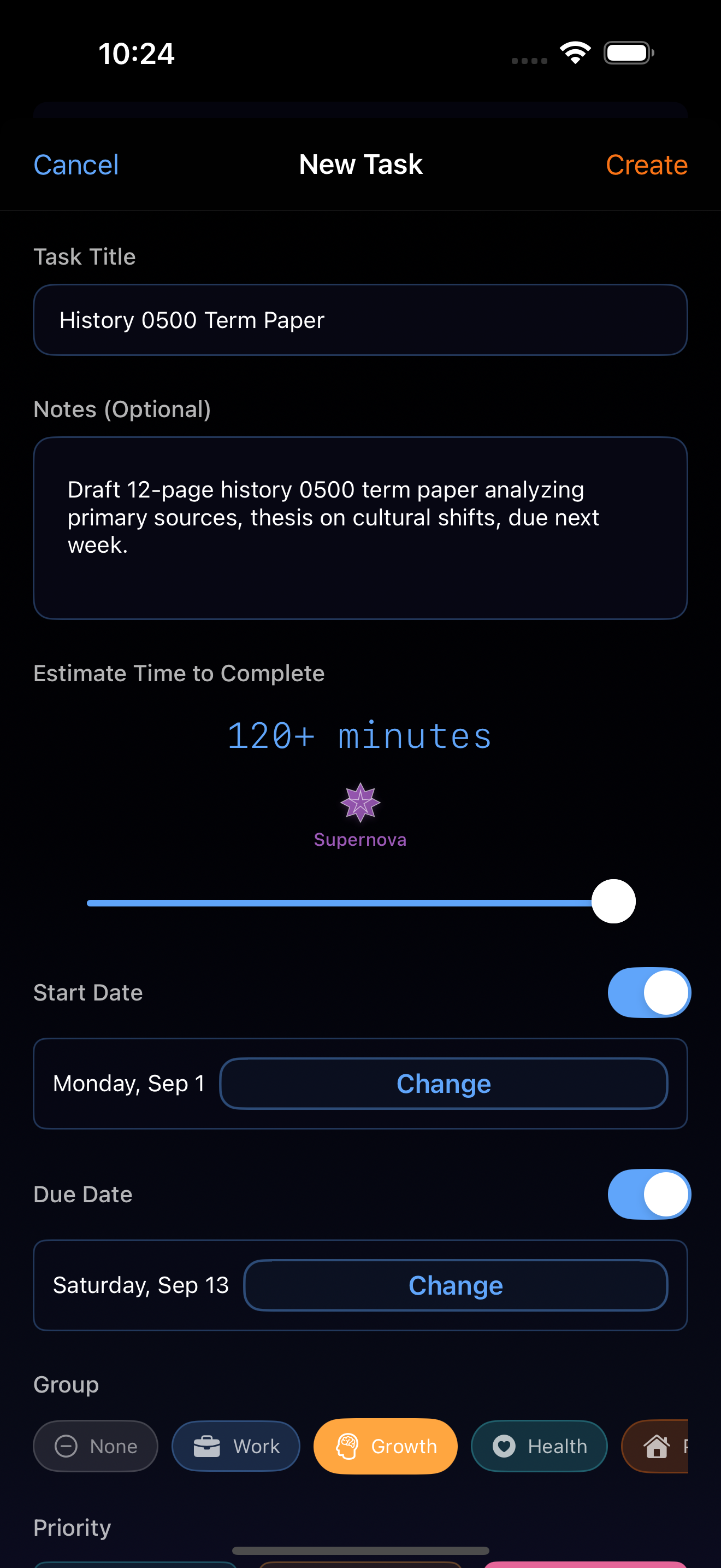Task management interface